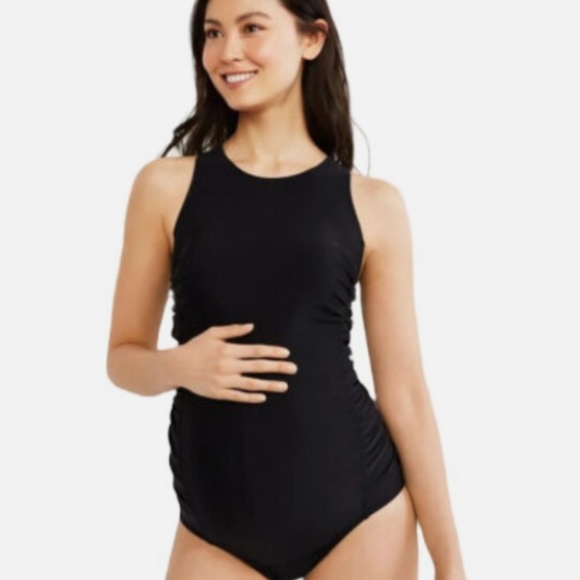 Motherhood Maternity “Beach Bump” Cutout Back One-Piece Swimsuit – Size S - Picture 1 of 7
